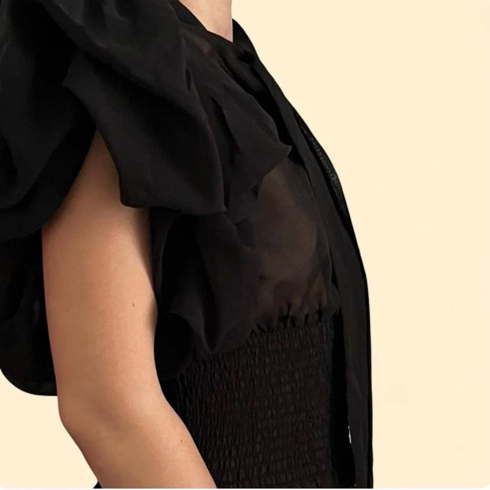 NWT Live 4 Truth Black Sheer Blouse. SIZE FEETS M-L .NWT - Picture 4 of 6